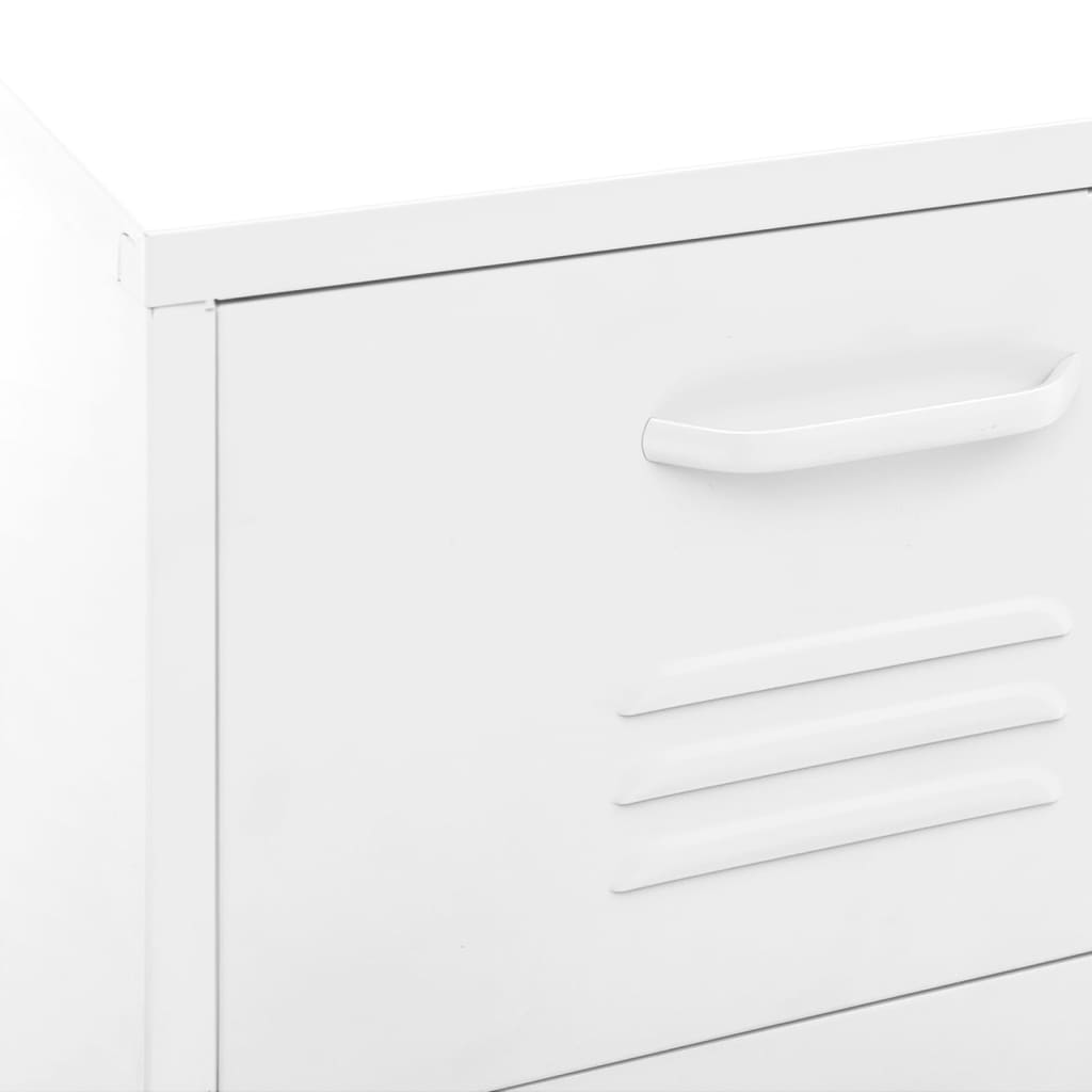 Armadietto Bianco 42,5x35x101,5 cm in Acciaio | homemem39