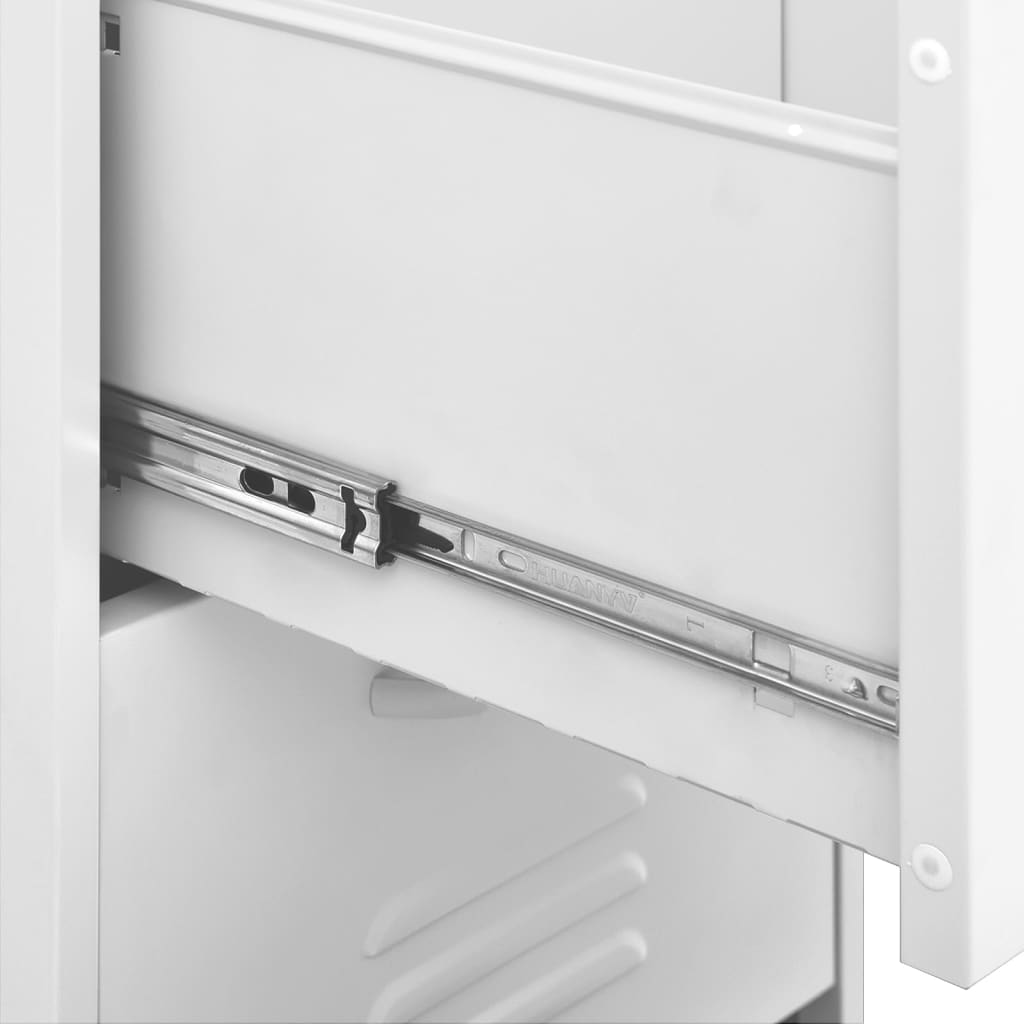 Armadietto Bianco 42,5x35x101,5 cm in Acciaio | homemem39