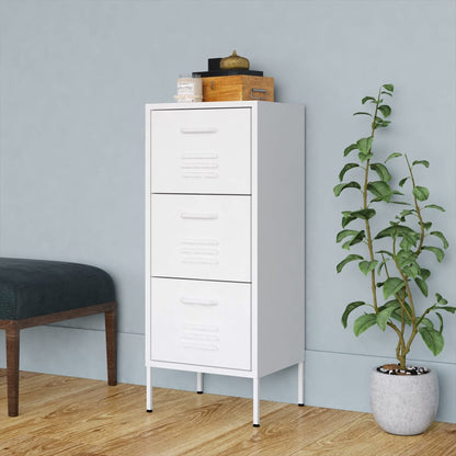 Armadietto Bianco 42,5x35x101,5 cm in Acciaio | homemem39