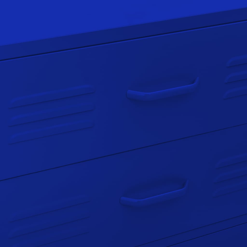 Cassettiera Blu Marino 80x35x101,5 cm in Acciaio - homemem39