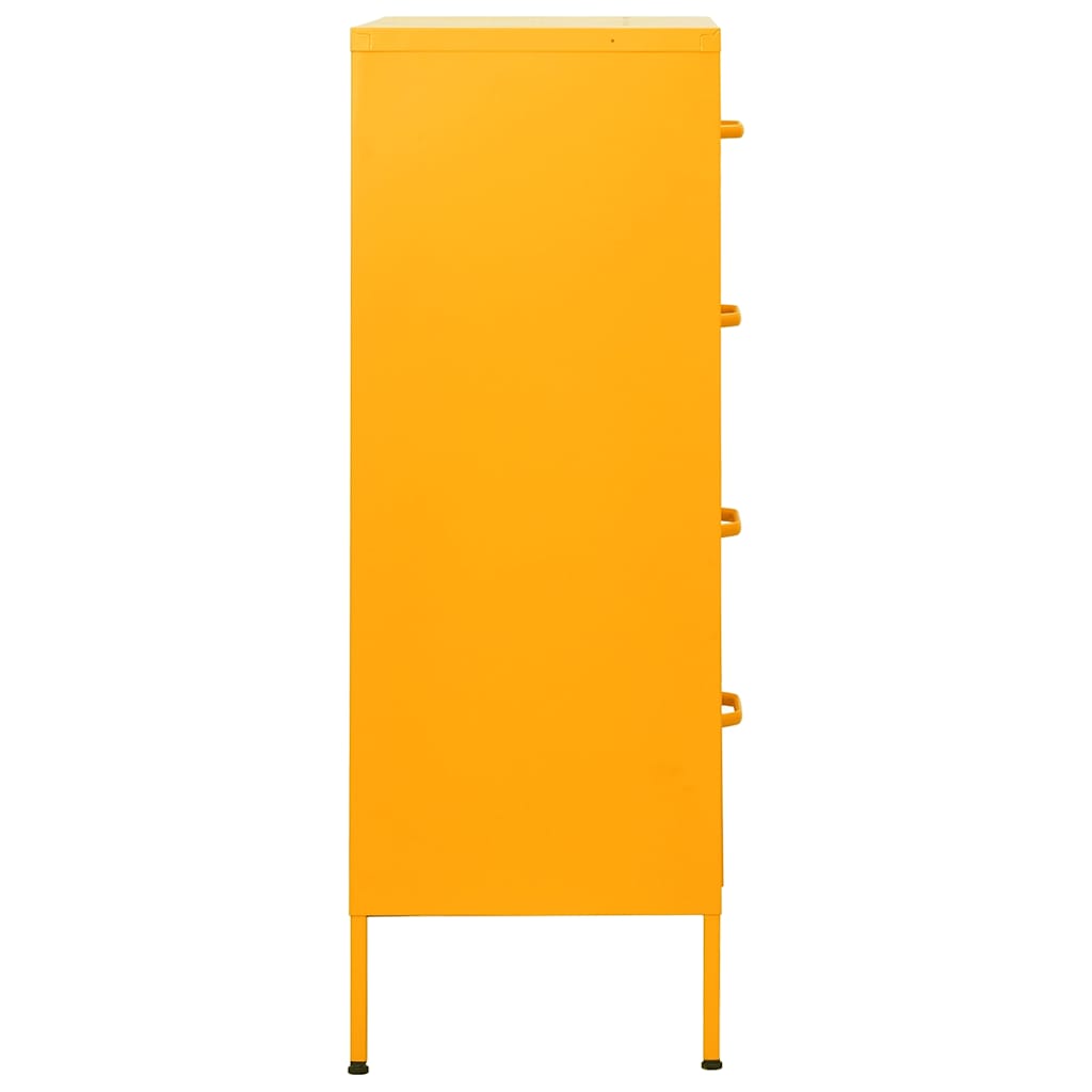 Cassettiera Giallo Senape 80x35x101,5 cm in Acciaio