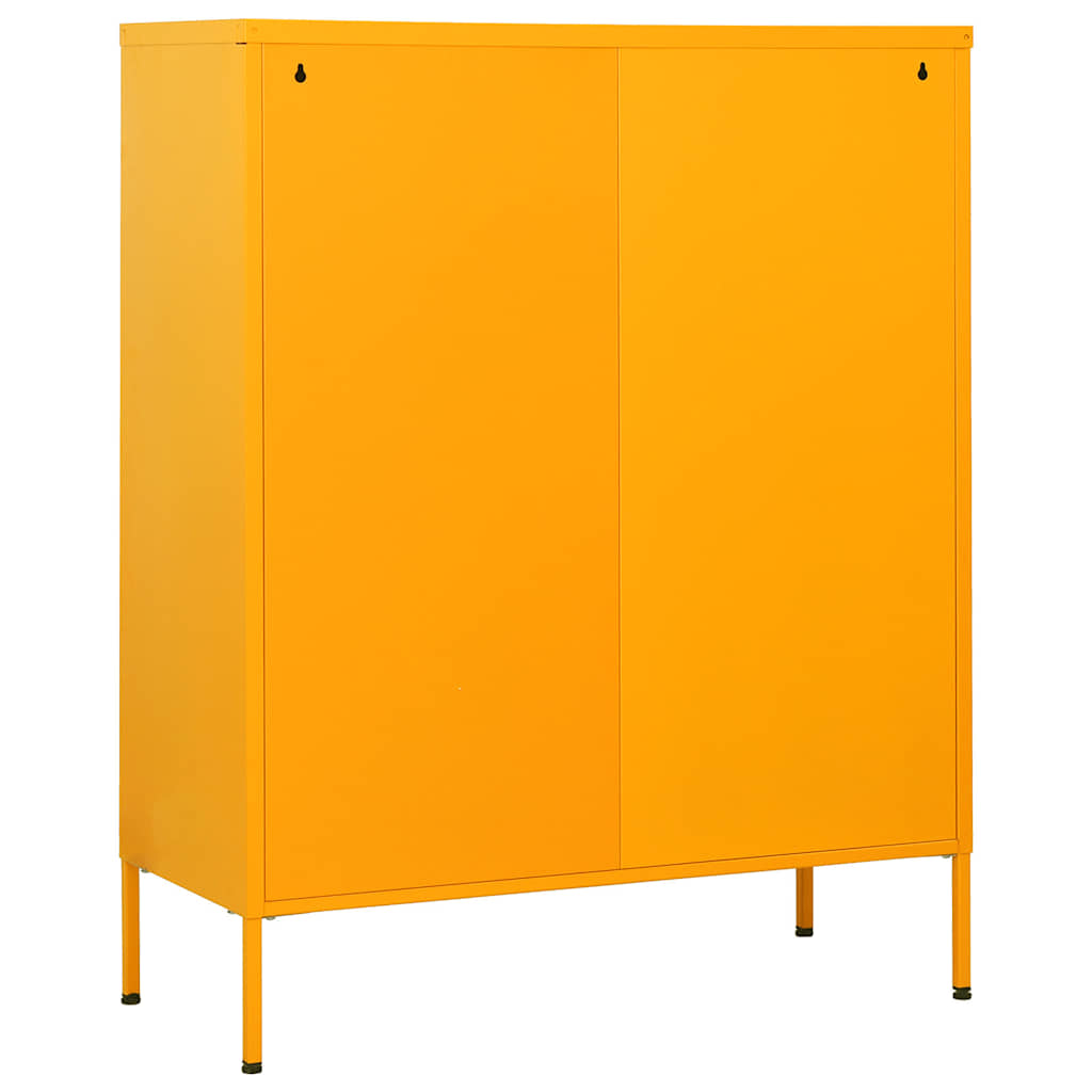 Cassettiera Giallo Senape 80x35x101,5 cm in Acciaio