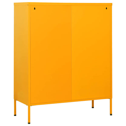 Cassettiera Giallo Senape 80x35x101,5 cm in Acciaio