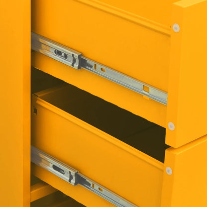 Cassettiera Giallo Senape 80x35x101,5 cm in Acciaio | homemem39