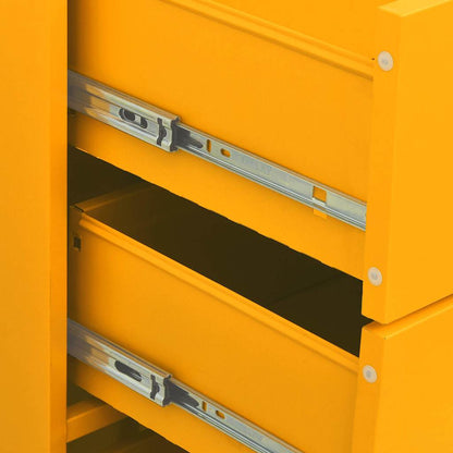 Cassettiera Giallo Senape 80x35x101,5 cm in Acciaio