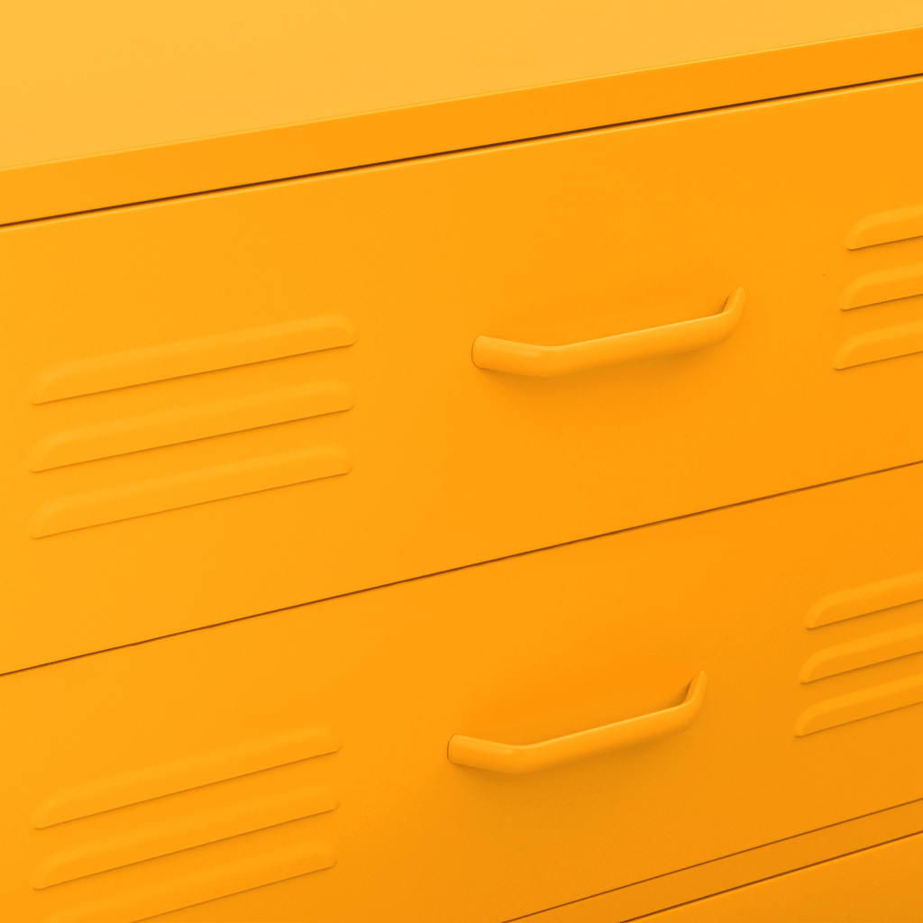 Cassettiera Giallo Senape 80x35x101,5 cm in Acciaio | homemem39