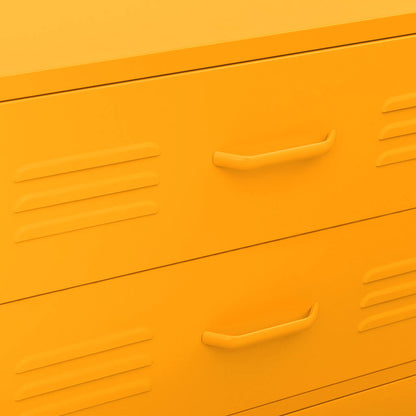 Cassettiera Giallo Senape 80x35x101,5 cm in Acciaio | homemem39