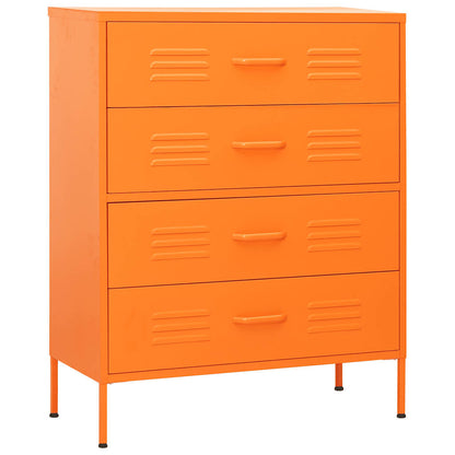 Cassettiera Arancione 80x35x101,5 cm in Acciaio | homemem39