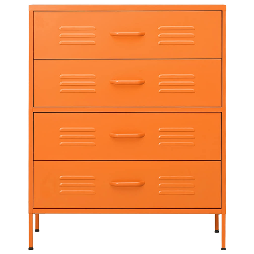 Cassettiera Arancione 80x35x101,5 cm in Acciaio | homemem39