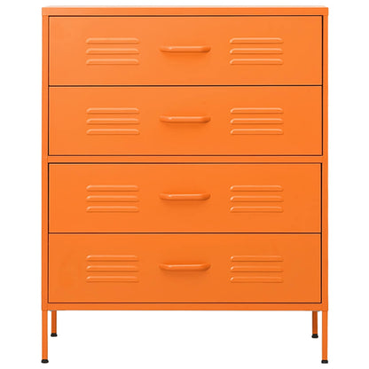 Cassettiera Arancione 80x35x101,5 cm in Acciaio | homemem39