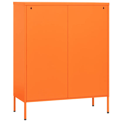 Cassettiera Arancione 80x35x101,5 cm in Acciaio | homemem39