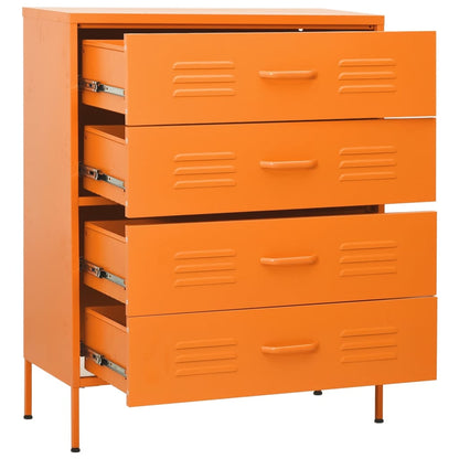 Cassettiera Arancione 80x35x101,5 cm in Acciaio | homemem39