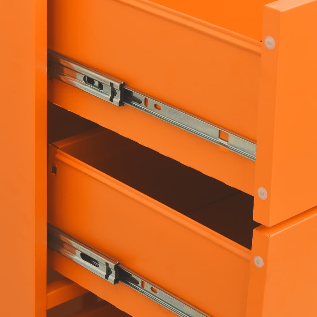 Cassettiera Arancione 80x35x101,5 cm in Acciaio | homemem39