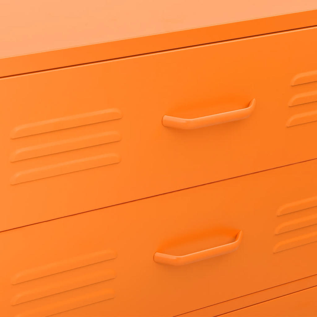 Cassettiera Arancione 80x35x101,5 cm in Acciaio | homemem39