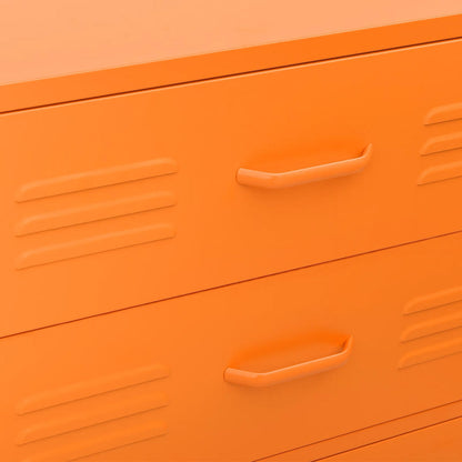 Cassettiera Arancione 80x35x101,5 cm in Acciaio | homemem39
