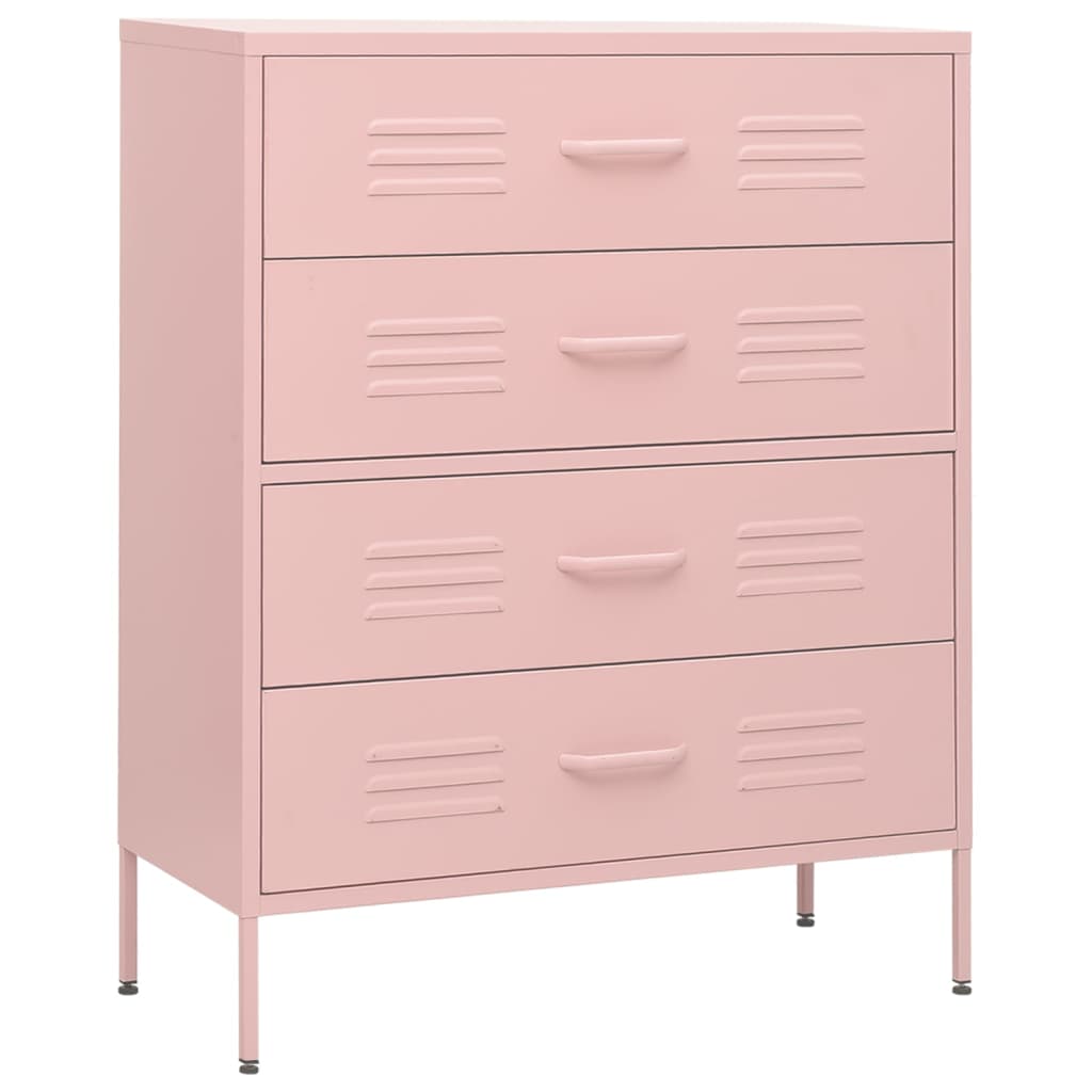 Cassettiera Rosa 80x35x101,5 cm in Acciaio | homemem39