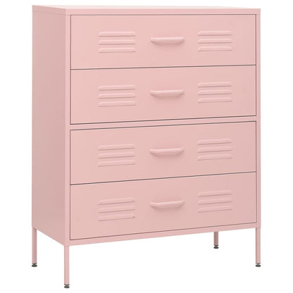 Cassettiera Rosa 80x35x101,5 cm in Acciaio | homemem39