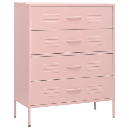 Cassettiera Rosa 80x35x101,5 cm in Acciaio