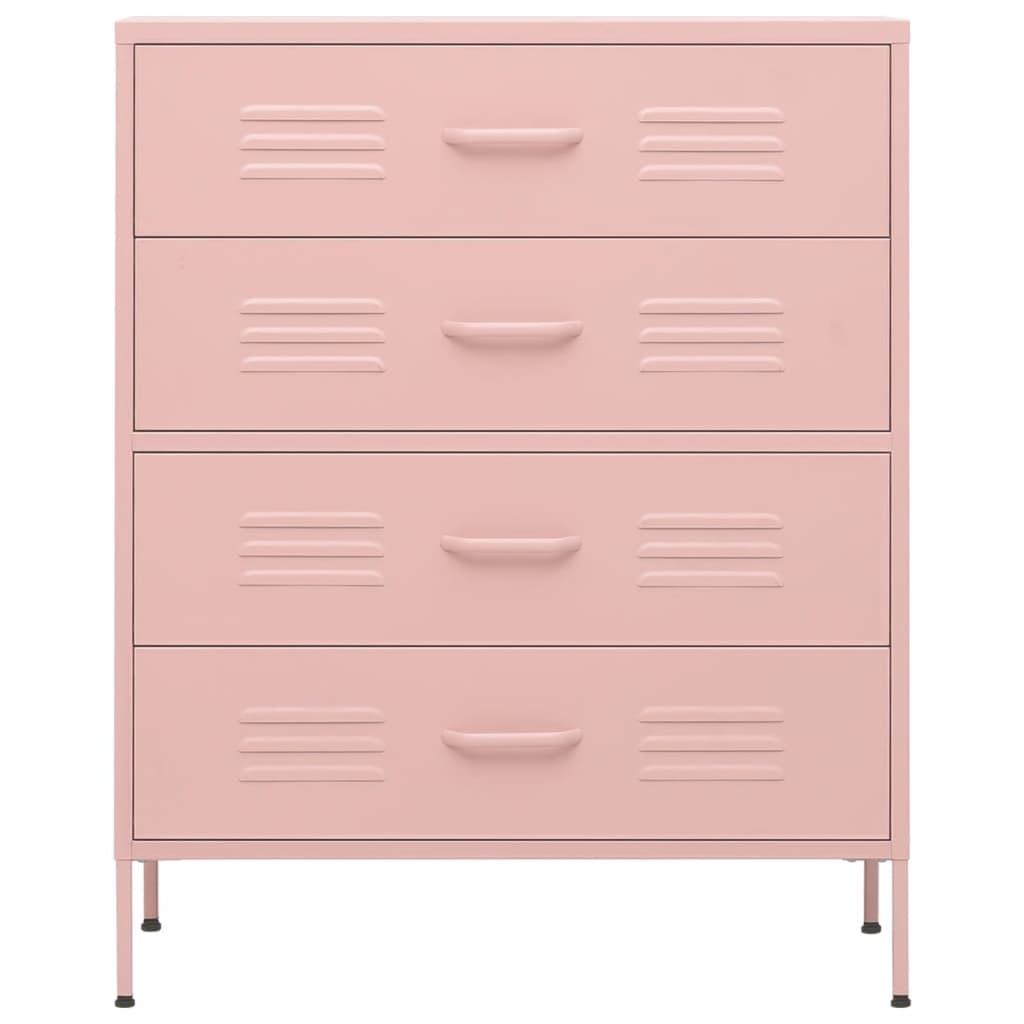 Cassettiera Rosa 80x35x101,5 cm in Acciaio | homemem39