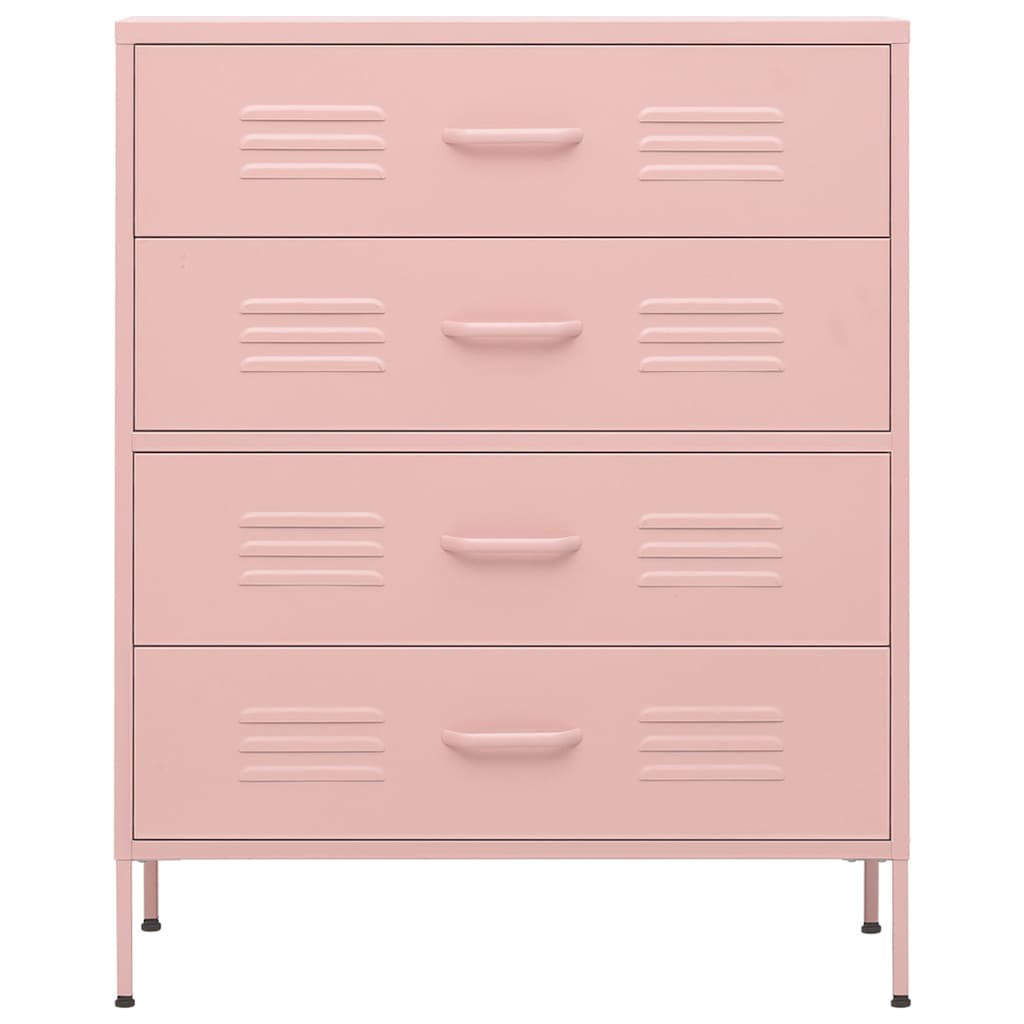 Cassettiera Rosa 80x35x101,5 cm in Acciaio