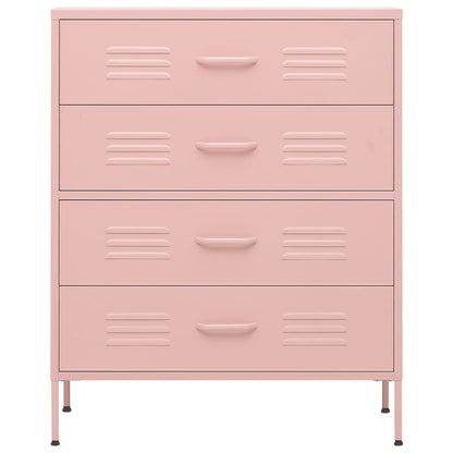 Cassettiera Rosa 80x35x101,5 cm in Acciaio