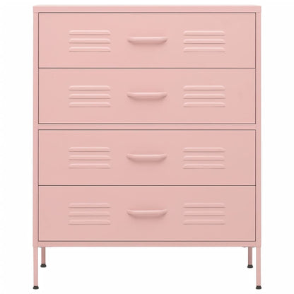 Cassettiera Rosa 80x35x101,5 cm in Acciaio