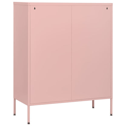 Cassettiera Rosa 80x35x101,5 cm in Acciaio | homemem39