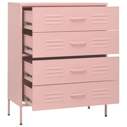 Cassettiera Rosa 80x35x101,5 cm in Acciaio | homemem39