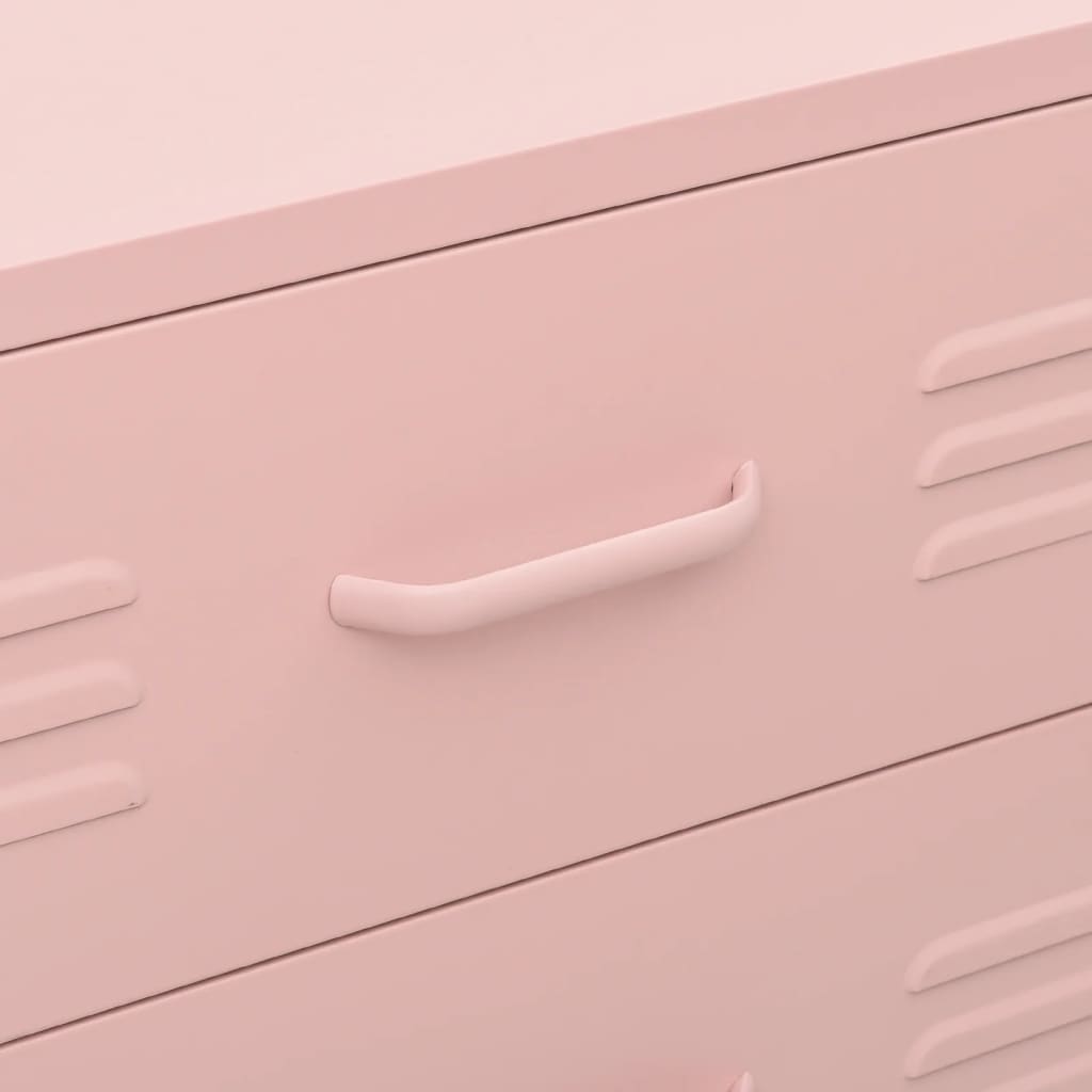 Cassettiera Rosa 80x35x101,5 cm in Acciaio | homemem39