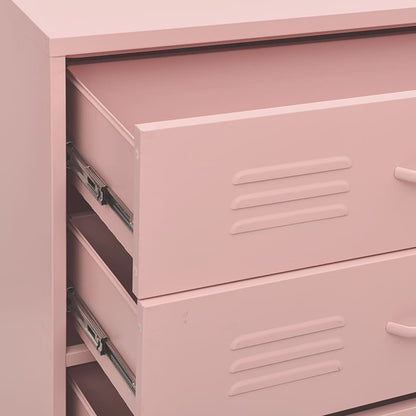 Cassettiera Rosa 80x35x101,5 cm in Acciaio | homemem39