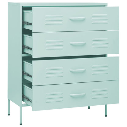 Cassettiera Menta 80x35x101,5 cm in Acciaio - homemem39