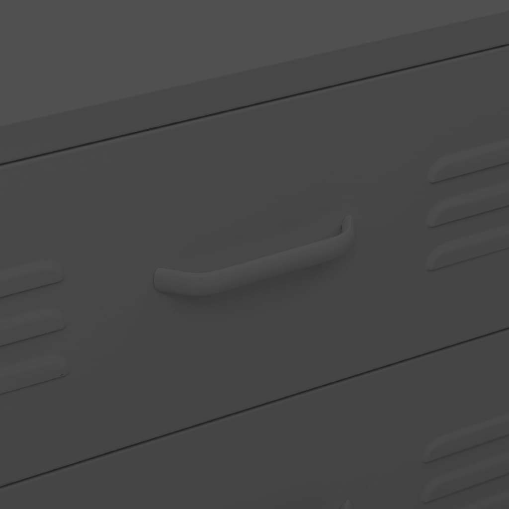 Cassettiera Antracite 80x35x101,5 cm in Acciaio - homemem39