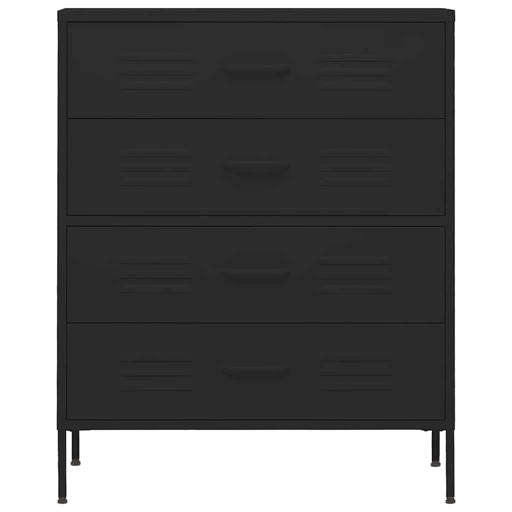 Cassettiera Nera 80x35x101,5 cm in Acciaio