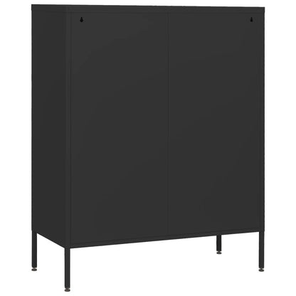 Cassettiera Nera 80x35x101,5 cm in Acciaio