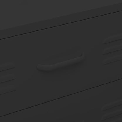 Cassettiera Nera 80x35x101,5 cm in Acciaio - homemem39