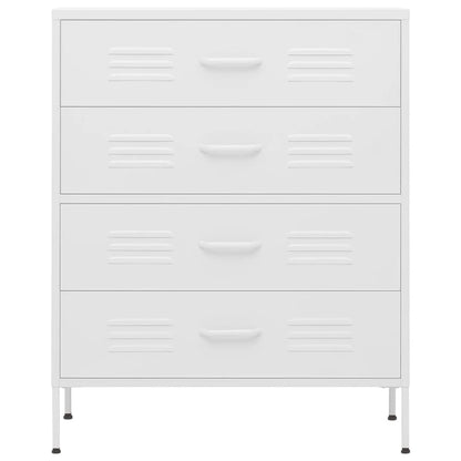 Cassettiera Bianca 80x35x101,5 cm in Acciaio - homemem39