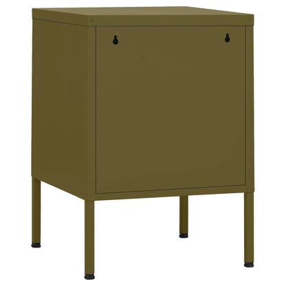 Comodino Verde Oliva 35x35x51 cm in Acciaio | homemem39