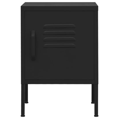 Comodino Nero 35x35x51 cm in Acciaio