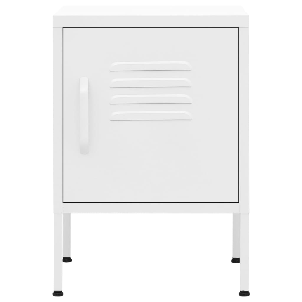 Comodino Bianco 35x35x51 cm in Acciaio | homemem39