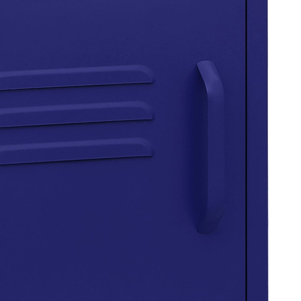 Comodino Blu Marino 35x35x51 cm in Acciaio - homemem39