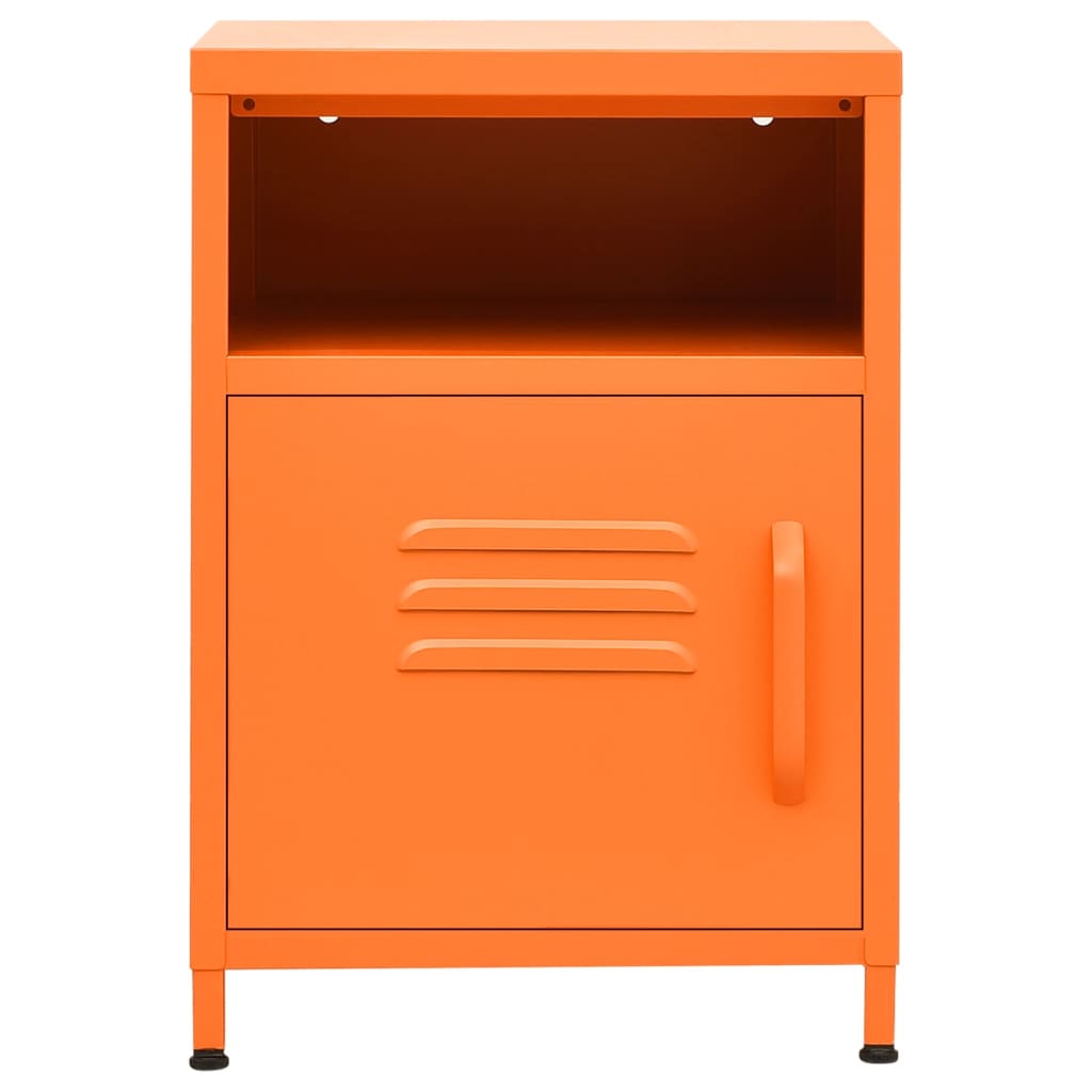 Comodino Arancione 35x35x51 cm in Acciaio | homemem39