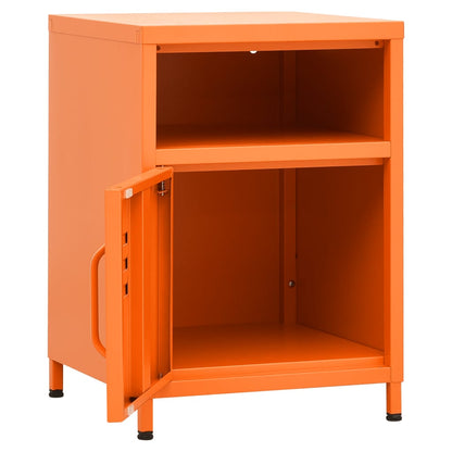 Comodino Arancione 35x35x51 cm in Acciaio | homemem39