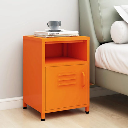 Comodino Arancione 35x35x51 cm in Acciaio | homemem39