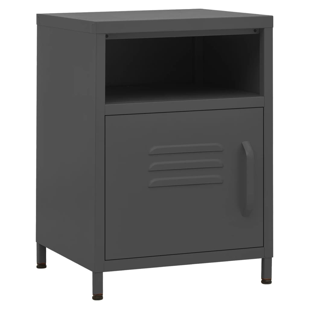 Comodino Antracite 35x35x51 cm in Acciaio | homemem39