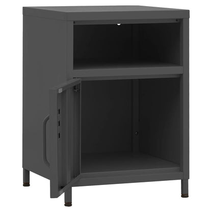 Comodino Antracite 35x35x51 cm in Acciaio | homemem39