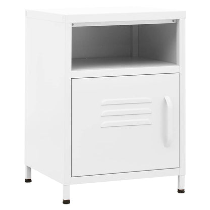 Comodino Bianco 35x35x51 cm in Acciaio