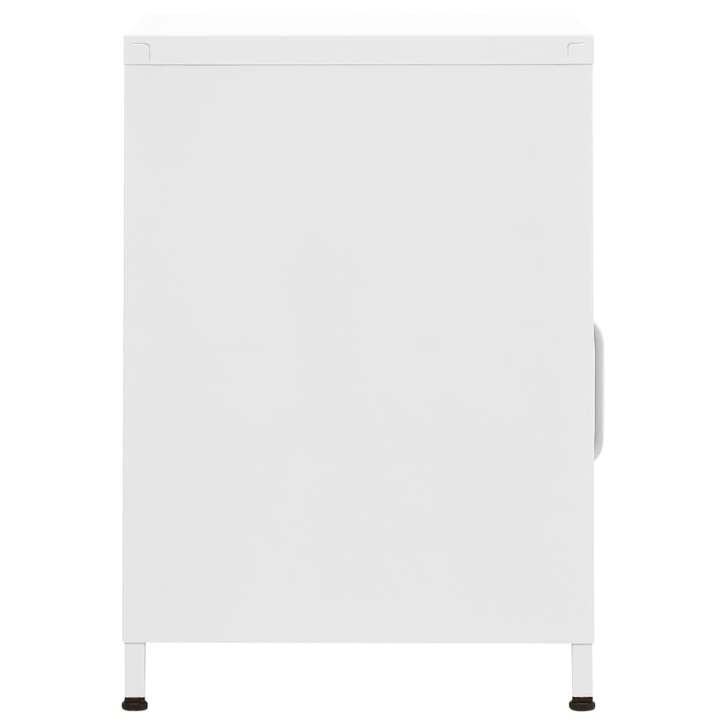 Comodino Bianco 35x35x51 cm in Acciaio