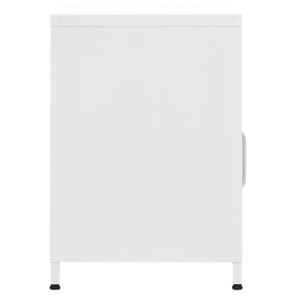 Comodino Bianco 35x35x51 cm in Acciaio