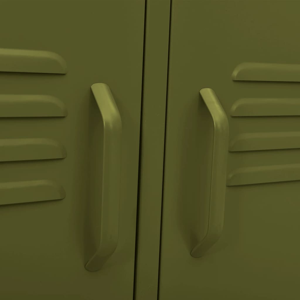 Mobile TV Verde Oliva 105x35x50 cm in Acciaio - homemem39