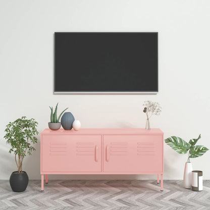 Mobile TV Rosa 105x35x50 cm in Acciaio - homemem39